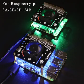 Raspberry Pi 4B hladilnika ventilatorja združljiv 3B+GPIO širitev odbor LED luč za Raspberry pi 3B/3B+/4B