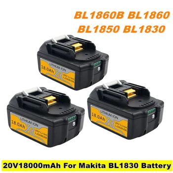 100% Prvotne 20V 18000mAh Polnilna ročna Orodja Baterije z LED Li-Ion Zamenjava LXT BL1860B BL1860 BL1850 BL 1830