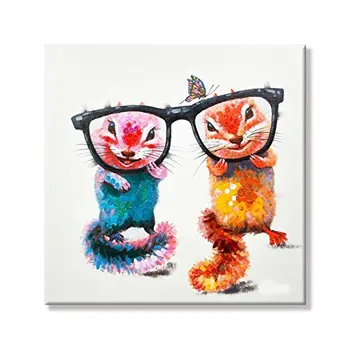100% Ročno Poslikane Oljno sliko Živali Lepo Veverice Umetnine z Raztegnjeno Okvir za Dom Decor Srčkan Živali Umetnosti za Otroke