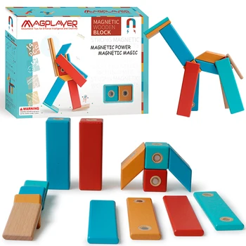 14PCS Dropshipping Magnetni Leseni Bloki DIY Mavrica Inteligence Igrače Lesa Izobraževalne Igrače Najboljših Darila za Otroke