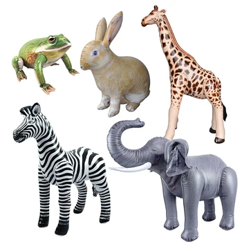 1pc Velike Žirafa, Zebra Jungle Živali Napihljivi Balon Slon, Zajec, Žaba Gozd Safari Rojstni Dekoracijo Igrače