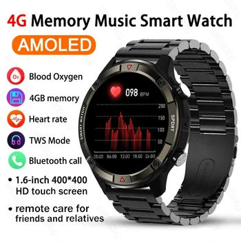 2023 4G RAM 400*400 Zaslon SmartWatch Moški Vedno Prikaže Čas Bluetooth Klic Lokalne Glasbe Smartwatch Za Android ios Ura