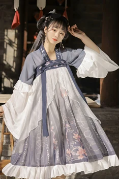 2023 Jeseni Izboljšano Kitajski Slog Kratke Hanfu Obleko za Ženske Lepe Lolita Obleko Dinastije Tang Princesa Cosplay Stranka Kostumi