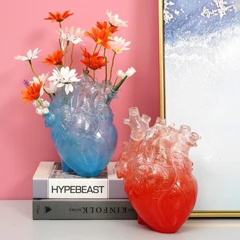 2023 Simulacije Srce Oblika Vaze Okraske Ustvarjalne Cvet Posoda Smole Obrti Srce Lonec Namizno Dekoracijo Doma