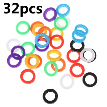 32pcs/veliko Multicolor Elastična Mešane Barve Votlih Gume Ključ Zajema Krog Mehki Silikonski Ključi, Ključavnice Skp Keyring Primeru
