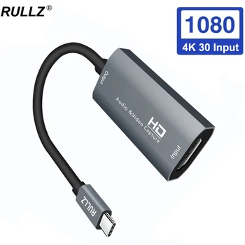 4K do 1080p HDMI Video Capture Card, Vtipkajte C Snemanje Videa z Napravo za PS4 XBOX Laptop PC Igre Snemanje Kamere Živo Ploščo
