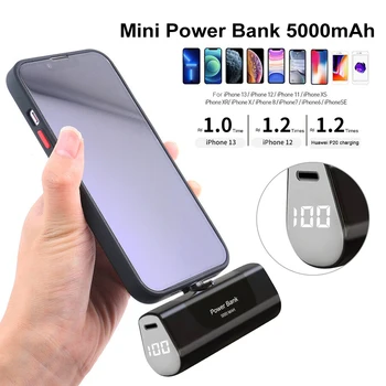5000mAh Mini Power Bank Zunanji Polnilnik Baterij z LCD Zaslonom, Hitro Polnjenje Prenosni Mobilni Telefon Polnilnik Za iPhone, Samsung