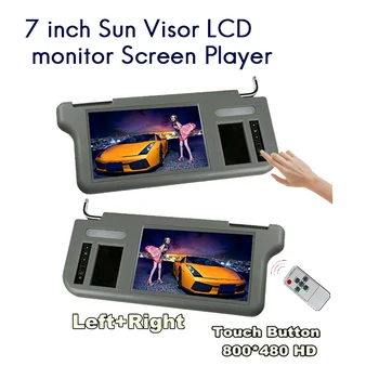 7 Palčni Avto Sunvisor Notranje Vzvratno Ogledalo Zaslon Lcd Monitorja DVD/VCD/GPS/TV, Predvajalnik, Kamera Zadaj, Ščitnik proti Soncu