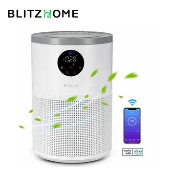 BlitzHome Zraka Čistilec Smart WIFI Alexa Nadzor H13 Stavko HEPA Filter PM2.5 Monitor Za Odstranjevanje Hišnih Alergije Na Prah Vonj Eliminator