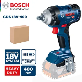 Bosch Udarni Ključ GDS 18V-400 18V Brushless Litij-400N.m Visok Navor za Polnjenje Električni Akumulatorski Izvijač ročna Orodja