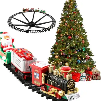 Božični Vlak Električni Vlak Set Za Božično Drevo Skladbo Avto Christmas Tematskih Kot Nalašč Leto Darilo Za Fante, Dekleta Toddlers