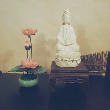 Buda platformo vazi, imitacija cvet lotus flower, plastični ponaredek cvet, razsvetljenje, Zen študija ornament, razkošje svetlobe