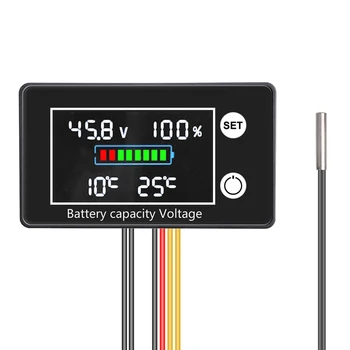 D02 DC10-100V Vodoodporni Digitalni Voltmeter z Nadzorom Temperature -20℃-110℃Svinčevi Litij-Zmogljivost Baterije Indikator