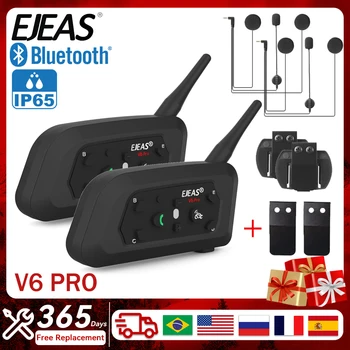 EJEAS V6 PRO Motoristična Čelada Interkom 6Riders Bluetooth5.0 Slušalke 1500M Komunikacije Interfonski Nepremočljiva Inženir, Izvedenec
