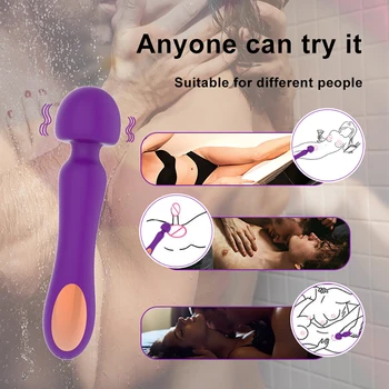 G Spot Vibrator Vibratorji z 12 Vibracije Načini AV Palico Vibrator Klitorisa Nastavek Stimulator Massager opozarjanje z vibriranjem za Odrasle Sex Igrače