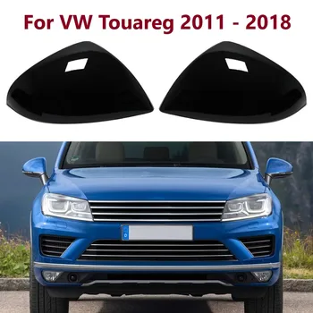Gloss Black Auto Strani Rearview Mirror Kritje Kape Krilo Ogledalo Stanovanj Za VW Touareg 2011 - 2018 7P6857537 7P6857538
