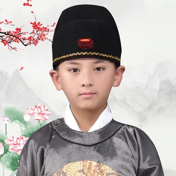 Hanfu Klobuk Kitajske Tradicionalne Klobuk Mens Pokrivala Za Odrasle, Otroško Starodavno Obleko Obleko, Pokrivala Hanfu Črni Klobuk