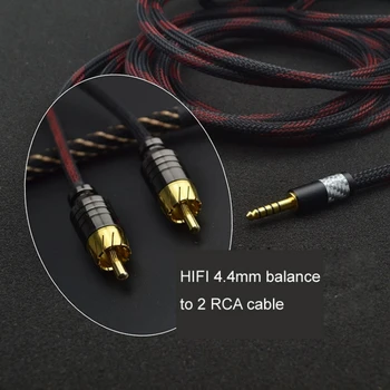 HI-fi 4.4 mm Bilance Moški na 2 RCA Moški 2RCA Avdio Kabel 4.4 mm Nadgradnjo Kabel z magnetom obroč 1m/2m/3m/5m/8m/10m