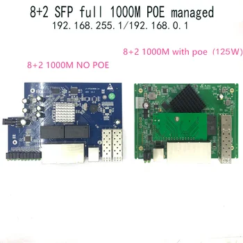 IP Upravljanje 8-port 10/100/1000Mbps PoE Stikalo Ethernet Modul Upravlja Stikalo Modul z 2 Gigabit SFP Sloti giga stikalo