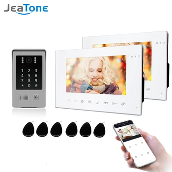 Jeatone Wifi Smart Home Video Vrata Telefon Interkom Sistem z Zvonec za Apartma za Nadzor Dostopa Podporo Geslo za Odklepanje