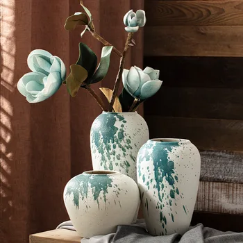 Jingdezhen suh cvet retro vazo z vodo kulture Nordijska keramični cvetlični aranžma hydroponic cvet tabela ustvarjalno dekoracijo