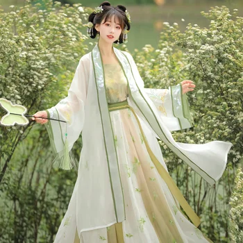 Kitajski Tradicionalni Hanfu Ženska Noša Starih Han Dinastije Obleko Orientalski Princesa Obleko Lady Eleganco Tang Dinastije Ples Obrabe