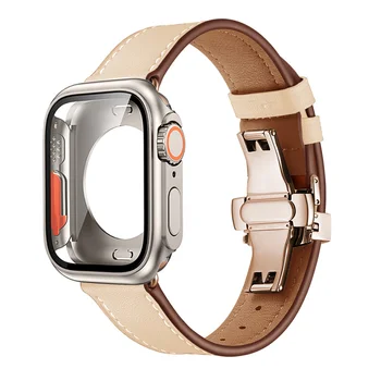 Kovček+Pas Za Apple watch band 45mm 44 mm 40 mm 41mm pasu Nadgradnjo na ultra 49 mm pokrov+zapestnica correa iwatch serije SE 8 7 6 5 4