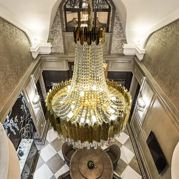 Led Obesek Luči Svetilke Ameriški kristalni Lestenec zlato luksuzne vile dnevna soba dekoracijo