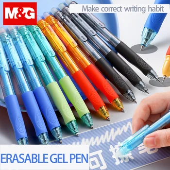 M&G 0,5 mm Čarobno Izbrisljivi Pero brez obeh skrajnih / Zložljive Gel Pero Črni/Modri/Kristalno Modro Izbrisljivi Ponovno Palico Gel Črnila, Pisalne Peresa