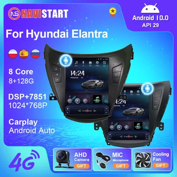 NAVISTART za Hyundai Elantra 2011-2013 2014-2016 Avto Radio Tesla Slog Android 10 Carplay Multimedijski Predvajalnik, GPS Navigacijski DVD