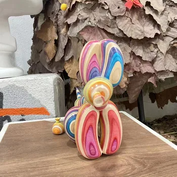 Nova neto rdeče slog masivnega lesa, mavrični balon pes Kanadski skateboard leseno oblike trendy igrajo lutka ročno izdelana lutka dekoracijo