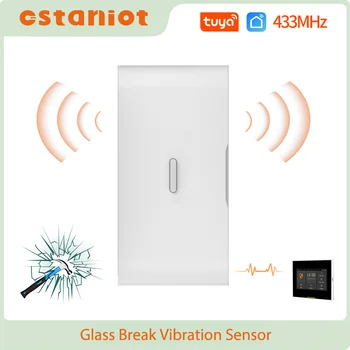 Ostaniot 433MHz eV1527 Brezžični Stekla Odmor Vibracije Senzorji za Vrata, Okna Alarm Detektor Proti Kraji Za Home Security Kit