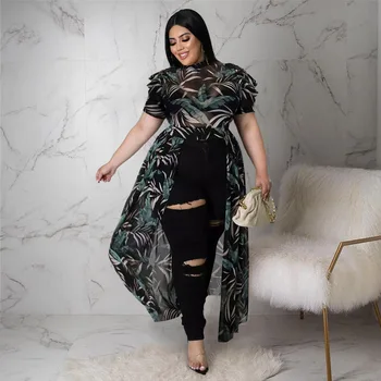 Plus Velikost Ženske Oblačila Padec Moda Priložnostne Kratek Rokav Krog Vratu Gaza Cut-out Obleka Ženske XL-5XL Oversize