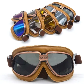 Po drugi svetovni VOJNI Vintage Stilu motornega kolesa Očala Motorcross Kolesarska Očala Baker Okvir Usnje Retro Jet Čelada, Očala