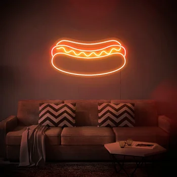 Po meri Hot Dog Neon Znak Svetlobe Flex Pregleden LED Stensko Okno Visi Akril Notranji Dekor za Dom, Soba, Spalnica Prodaje Trgovini