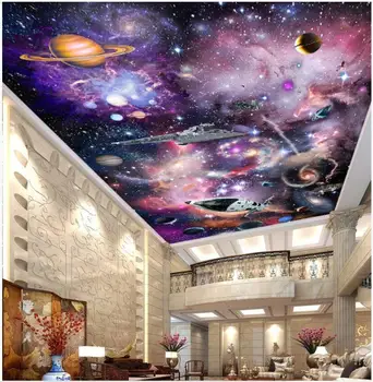 po meri photo 3d stropne freske ozadje Bleščečih vesolje zvezdnato nebo dnevna soba dekor 3d stenske freske tapete za stene, 3 d