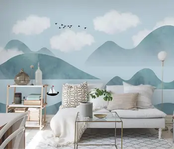 po meri Sodobne minimalistične zidana ozadje za otroška soba, morje krajine dekle spalnica 3D stenske papirjev doma dekor odlikovanja