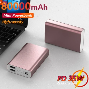 Prenosni Mini Powerbank 80000mah Moč Banka En Način Hitro Polnjenje Dvojni USB Zunanji Polnilnik Za IPhone, Samsung Xiaomi