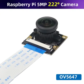 Raspberry Pi 222 Stopnjo Fish Eye Kamera Modul Osrednja Nastavljiva Leča OV5647 Širokega Kota Kamere za Raspberry Pi 4 Model B 3B+ 3B
