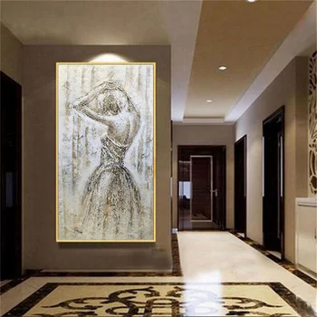 Ročno Poslikane Nordijska Slikarstvo Olje, Platno belo, sivo dekle, ženska, oljna slika, velika navpično Steno Umetnosti Doma Dekor Sliko