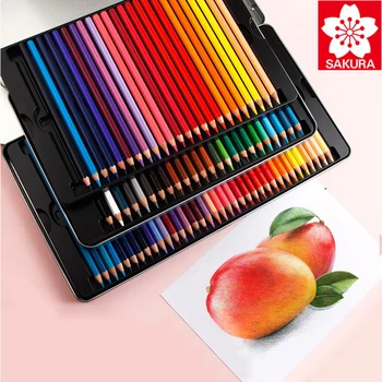SAKURA vodotopnih barvni svinčnik set 24/36/48/60/72 barve XPY36 študent ročno poslikano strokovno slikarstvo svinčnik tiskovine