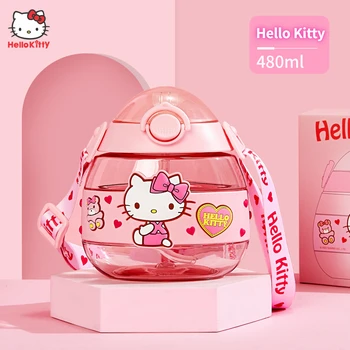Sanrio Cinnamoroll Hello Kitty Risanka za Otroke Vode Pokal Poletne Moške in Ženske Študentov Slame Pregledne Voda Pokal Trak Skodelice
