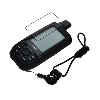 Silikonski Primeru Zajema + Črna Snemljiv Obroča, Vratu Traku + Screen Protector za GPS Garmin GPSMap 66 66S 66ST 67 67ST 67S