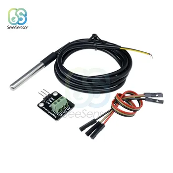 Temperaturni Senzor DS18B20 Modul za Vgradnjo Nepremočljiva 100 CM Digitalni Senzor Kabel iz Nerjavečega Jekla Sonda Terminal Napajalnik Za Arduino