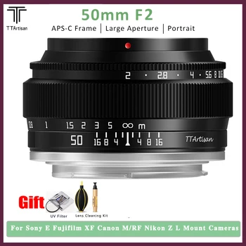 TTArtisan 50mm F2 Full Frame Mirrorless Objektiv MF Velike Zaslonke Standard Goriščno razdaljo za E/X/M43/EOS-M/RF/Z/L Gori