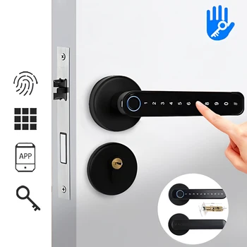 TTLOCK Biometričnih Smart Lock Prstnih Geslo Električni Digitalni Zaklepanje TTlock Cinkove Zlitine brez ključa Varnostni Ročaj Vrat za Dom