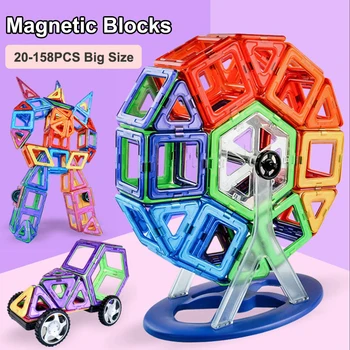 Velika Velikost Magnetnega Oblikovalec konstrukcijski Set Magnet gradniki Zbrati Opeke Izobraževalne Konstruktor Igrače za otroke