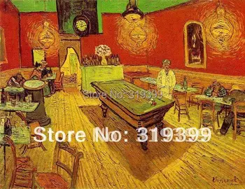 Vincent Van Gogh Oljna slika na platno, perilo,Nočna Kavarna 1888,Muzej kakovosti,100% ročno,Prosti DHL Dostava