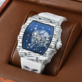 Vrh luksuzne blagovne znamke, samodejno šport 3 iglo teči drugi RM ročno uro moško transparentno dno quartz high-end watch