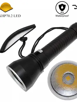 XHP70.2 LED Potapljaška Svetilka Rumeno Luč XHP70 DiveTorch Nepremočljiva Spearfishing Lučka za Podvodni Lov Lanterna